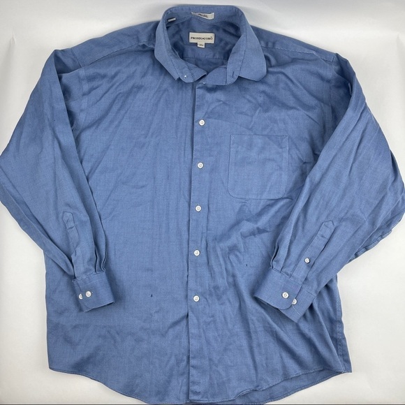 Pronto Uomo Button Up Dress Shirt Mens 17.5 34/35 Blue - Picture 1 of 9